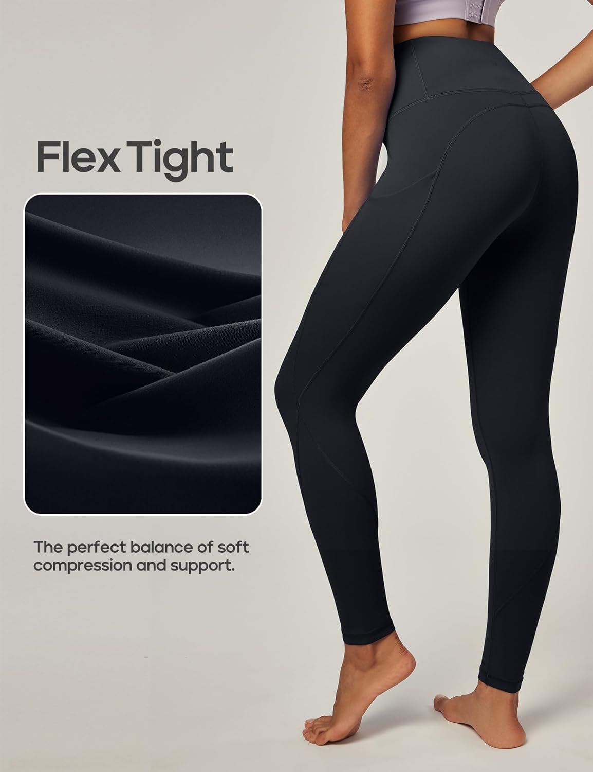 IUGA Leggings with Pockets for Women High Waisted Yoga Pants Women Tummy Control Workout Compression Running Leggings - Image 3