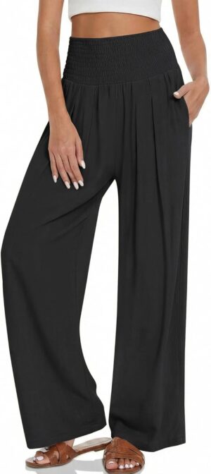 Women Wide Leg Casual Pants High Wa...