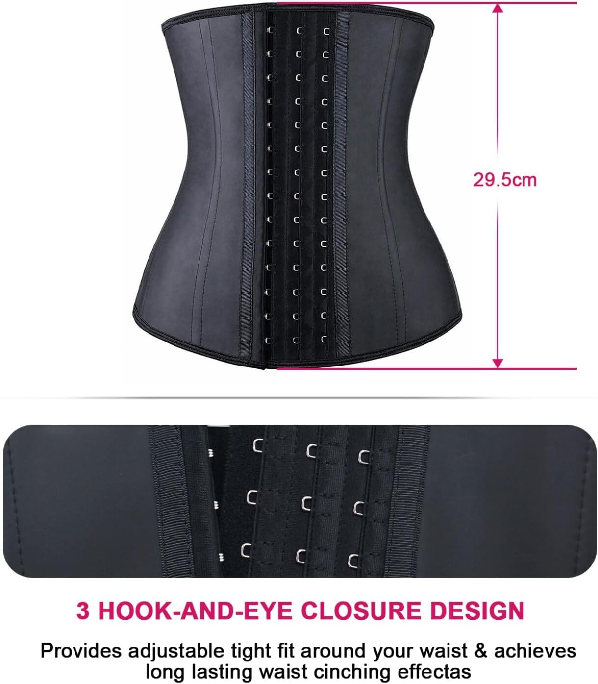 YIANNA Women's Underbust Latex Sport Girdle Waist Trainer Corsets Hourglass Body Shaper - Image 3