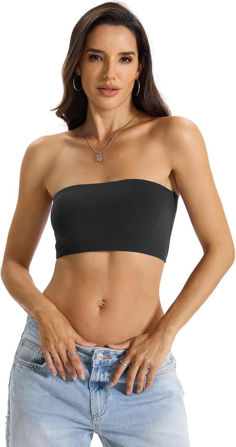 EasyGala Womens Double Lined Tube Tops Crop Tank Top Non-Padded Strapless Bandeau Shirts Sexy Going Out Tops Summer 2026 - Image 2