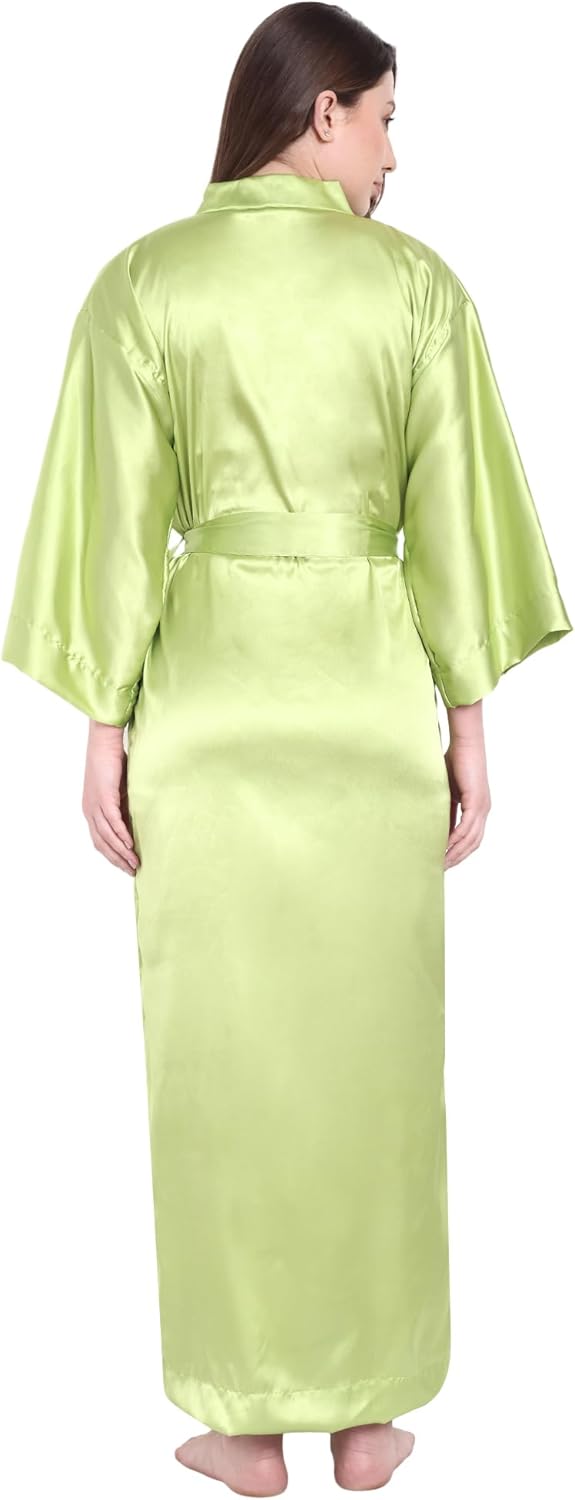Silk Robes for Women Ankle Length Satin Kimono Robes with Belt Bridemaids Sleepwear Bachelorette Nightgown - Image 6