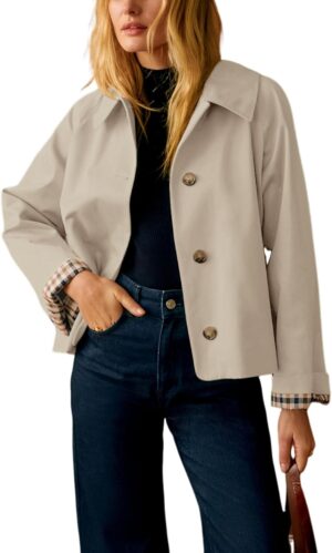 Yeokou Women Oversize Trench Coat P...