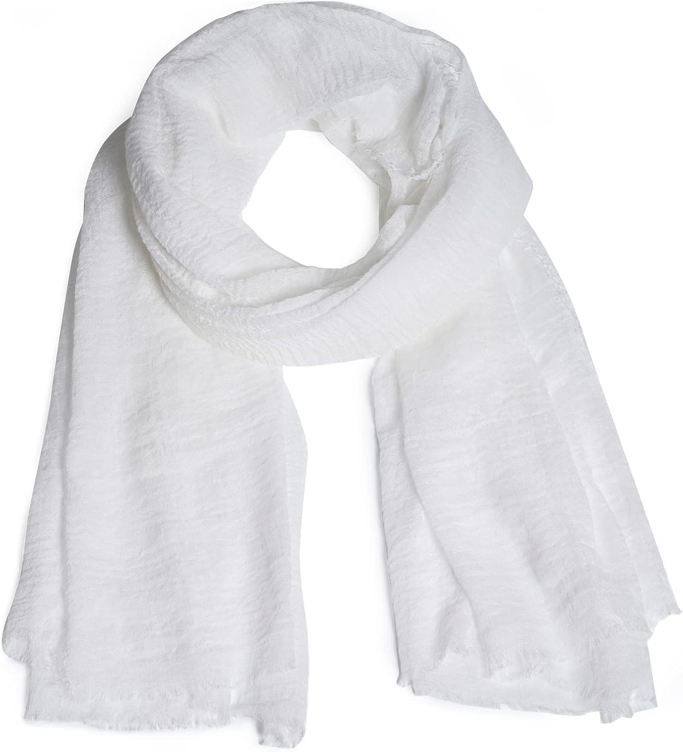 Women Summer Cotton Blend Crinkle Vintage Soft Long Scarf Linen Beach Shawl Wrap