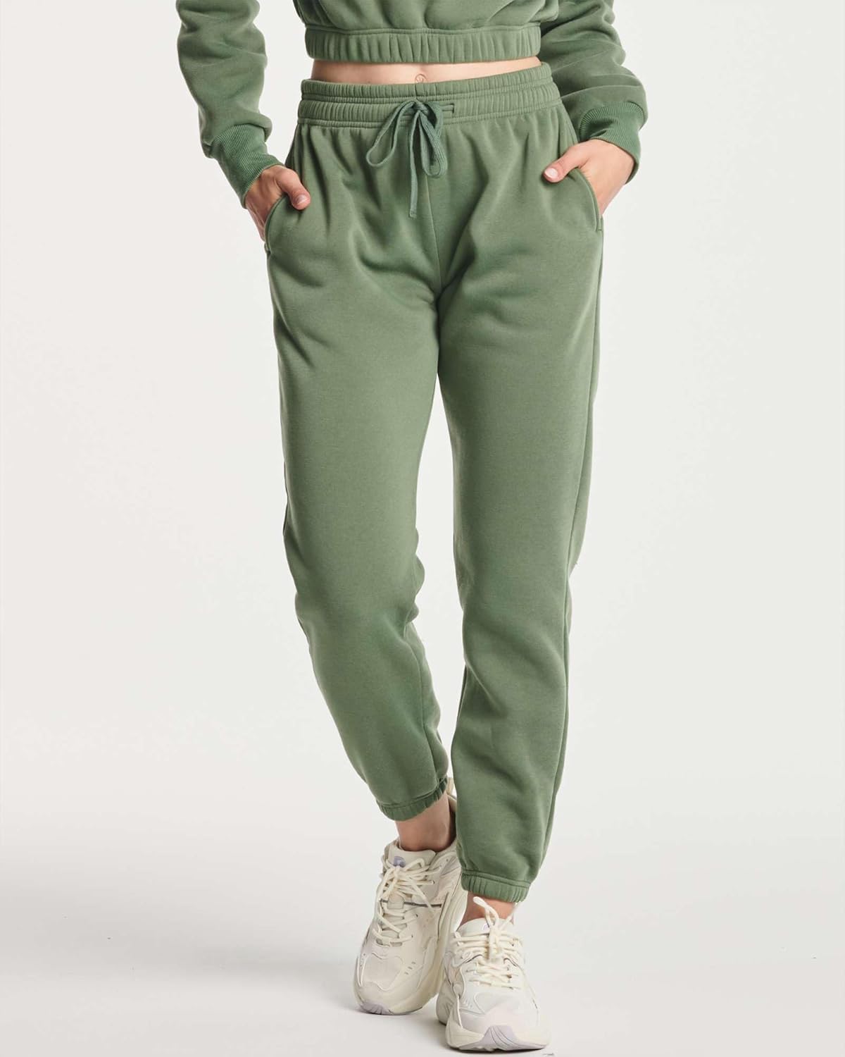 Real Essentials 3 Pack: Women's Fleece Jogger Sweatpants (Available in Plus Size) - Image 2