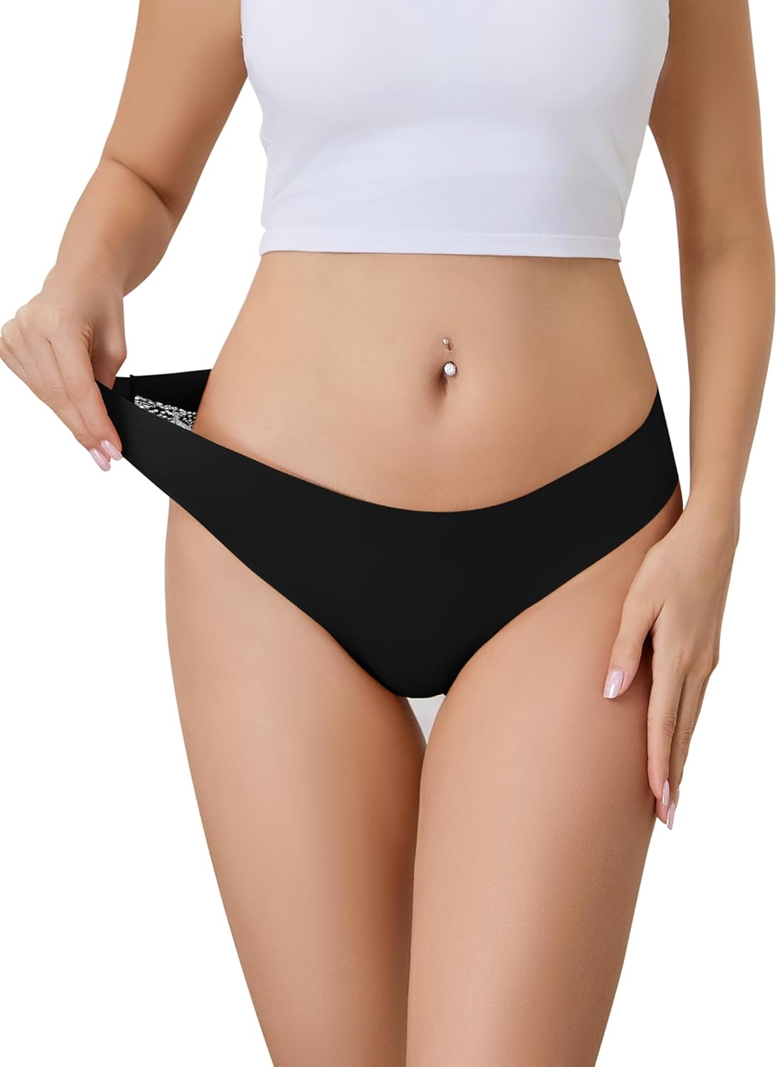 voenxe Lace Bikini Underwear for Women,Ladies Lacy Trim Brief,Hipster Panty,Comfortable Panties,Soft Multipack Undies,5 Pack - Image 2