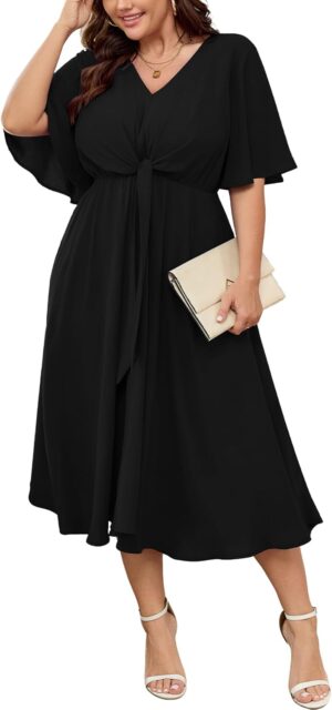 SCOMCHIC Women Plus Size Midi Dress...