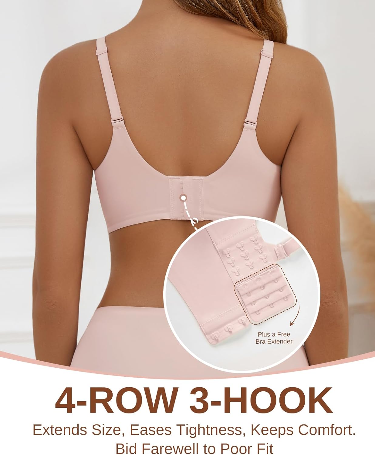 Womens Wireless Bras Push Up Bralette Supportive Everyday Bras Seamless Full Coverage Comfort T-Shirt Bra - Image 4