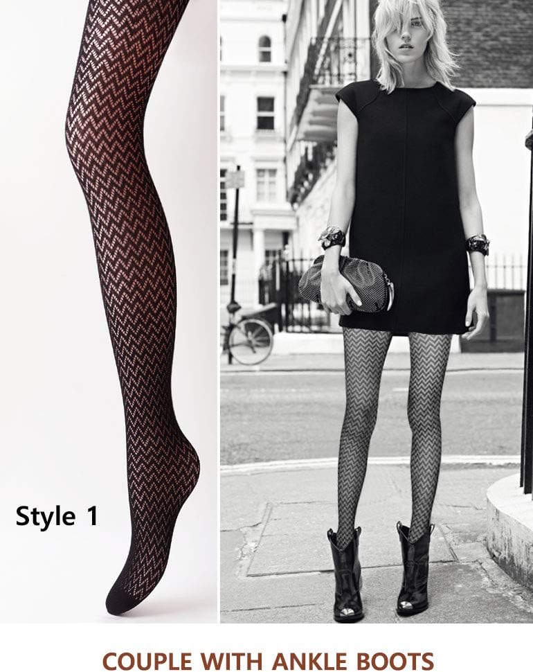 VERO MONTE Women Patterned Fishnet Tights Black Fishnets Net Stockings Pantyhose - Image 2