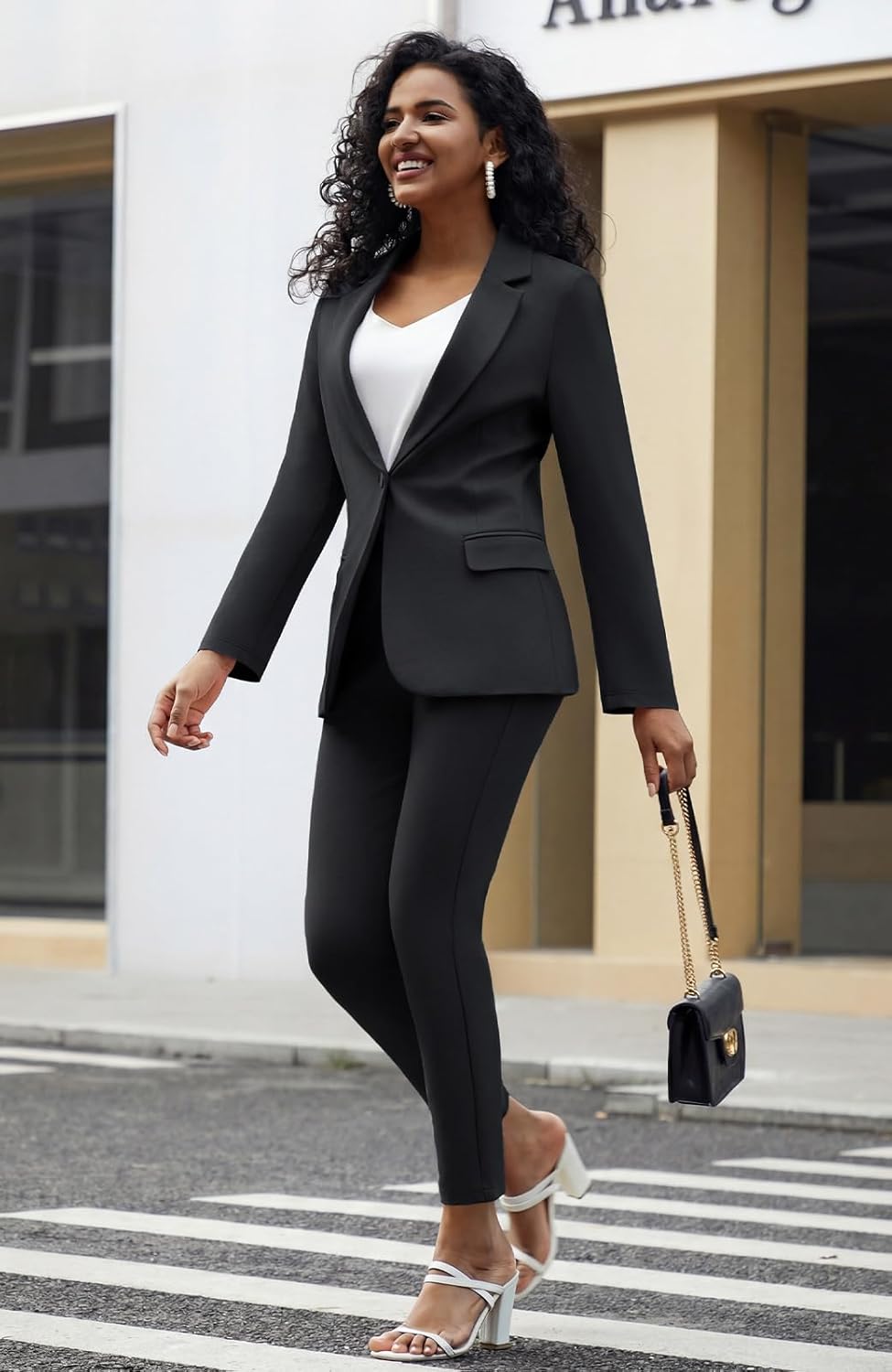 Kelyaa Women's 2 Piece Suit Set Business Casual Slim Fit One Button Blazer and Pant Suit for Office Work Professional Outfits - Image 5