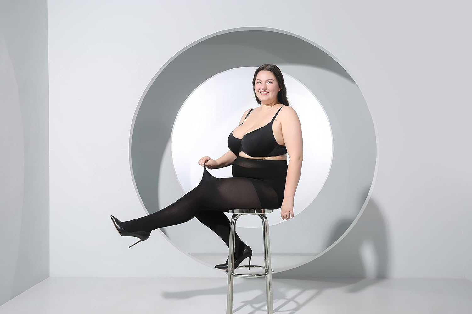 MOOCHI 2 Pairs Women's Plus Size Opaque Tights Control Top High Waist Ultra Soft Elastic - Image 6