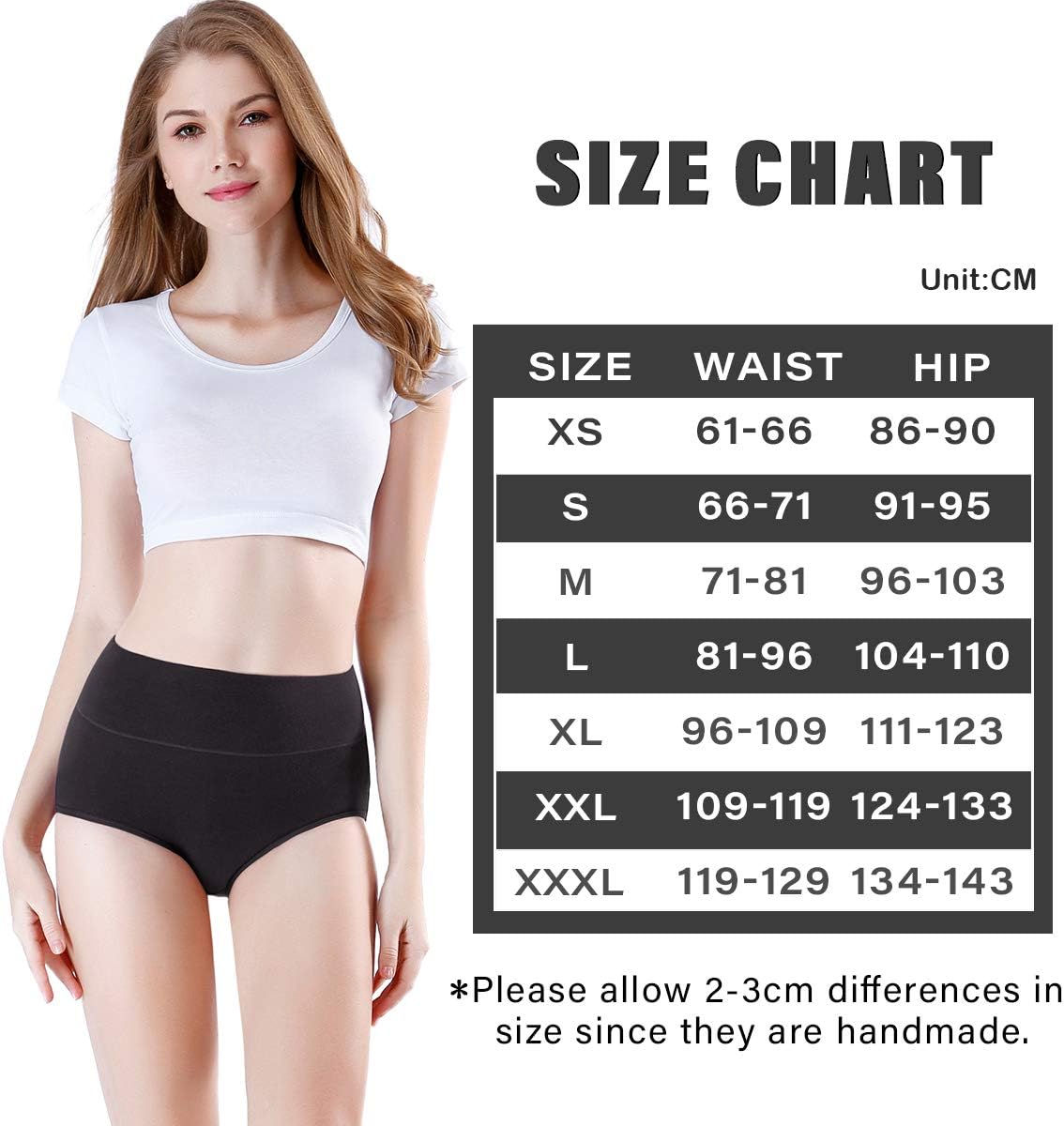 wirarpa Women's Cotton Underwear High Waisted Ladies Panties Full Coverage Briefs 4 Pack (Regular & Plus Size) - Image 6