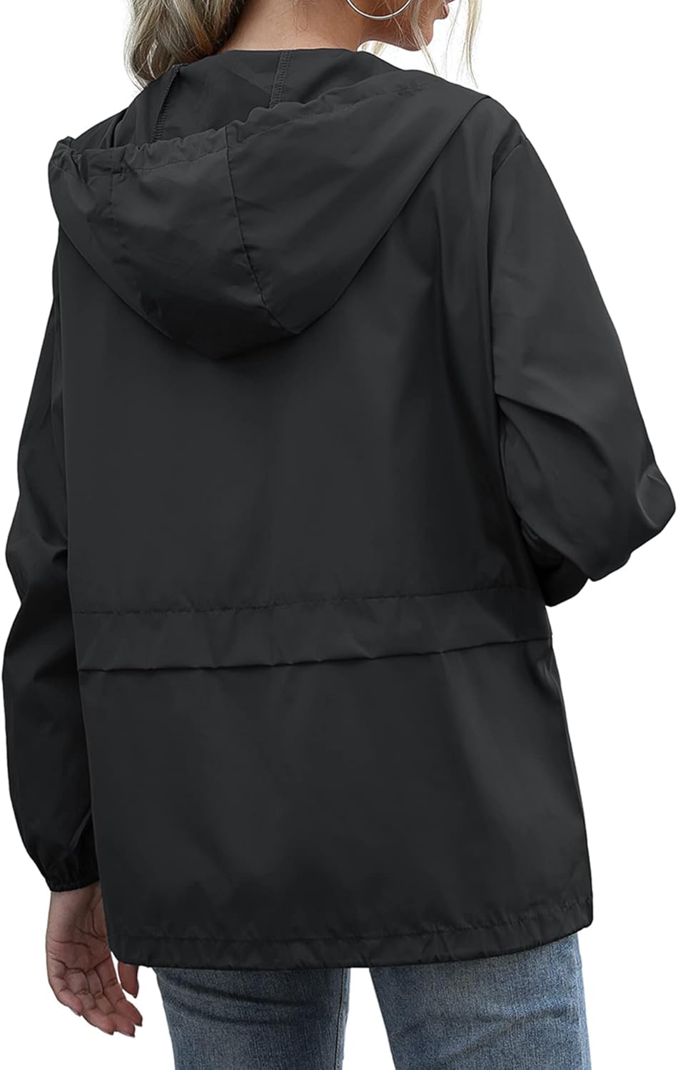 Women's Raincoats Lightweight Waterproof Windproof Adjustable Windbreaker Rain Jackets Hooded with Pockets S-XXL - Image 4