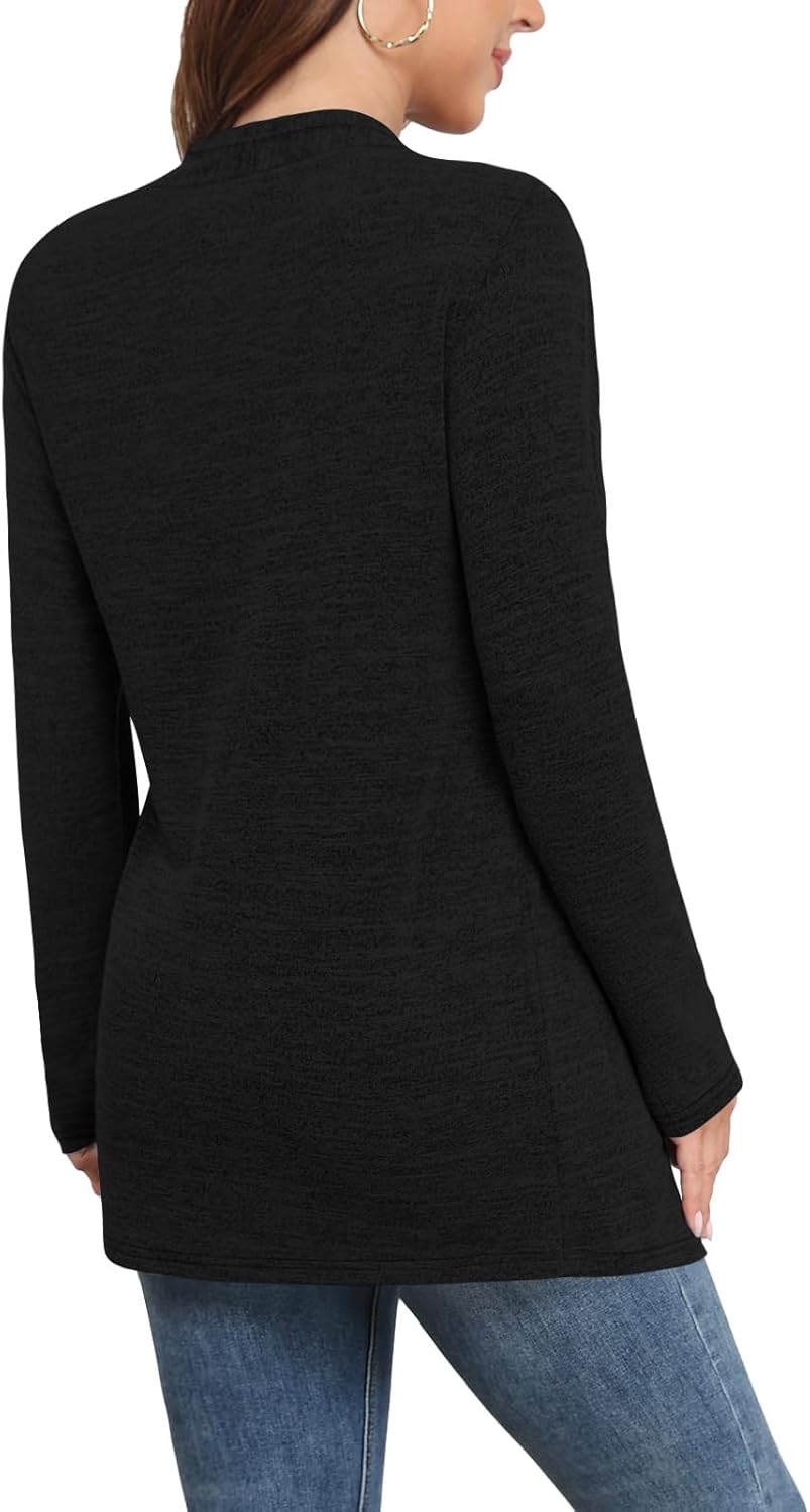 Yincro Womens Lightweight Cardigan Long Sleeve Open Front Casual Sweater Cardigans with Pockets - Image 2