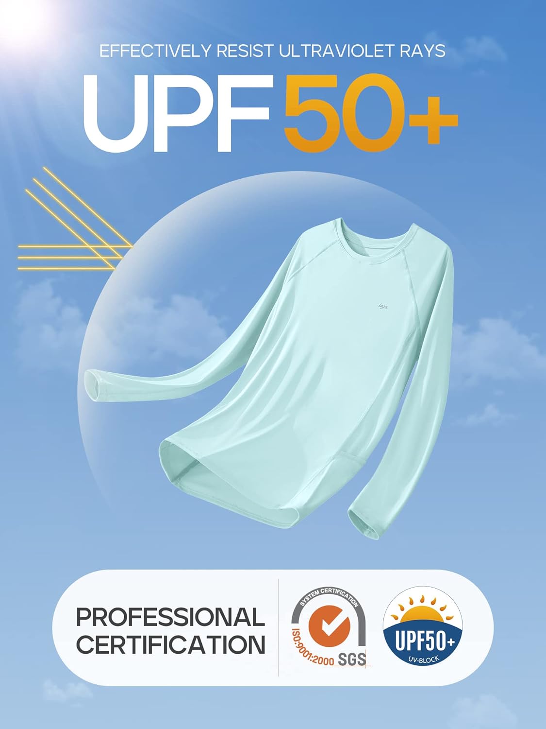 IUGA Rash Guard for Women UPF 50+ SPF UV Protection Long Sleeve Workout Tops with Pockets Dry Fit Hiking Swim Shirt - Image 4