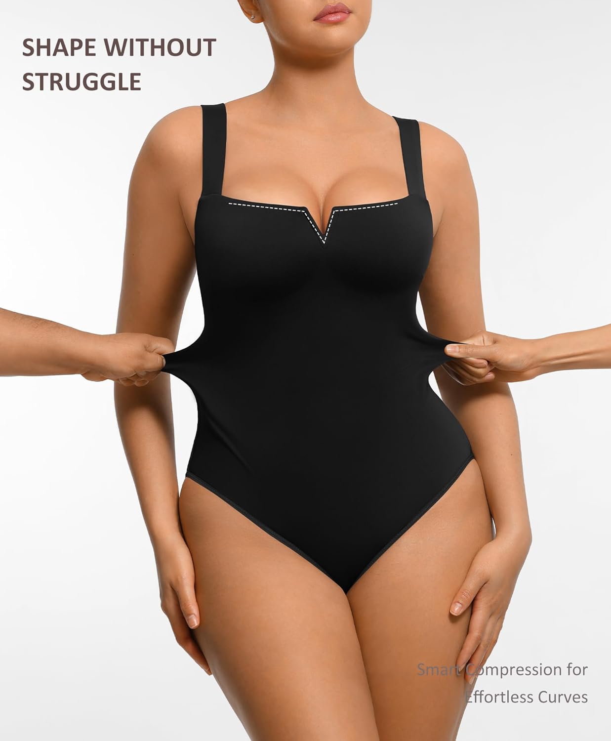 FeelinGirl Square Neck Shapewear Bodysuit for Women Sleeveless Tummy Control Slimming Bodysuit Going Out Tank Tops - Image 4
