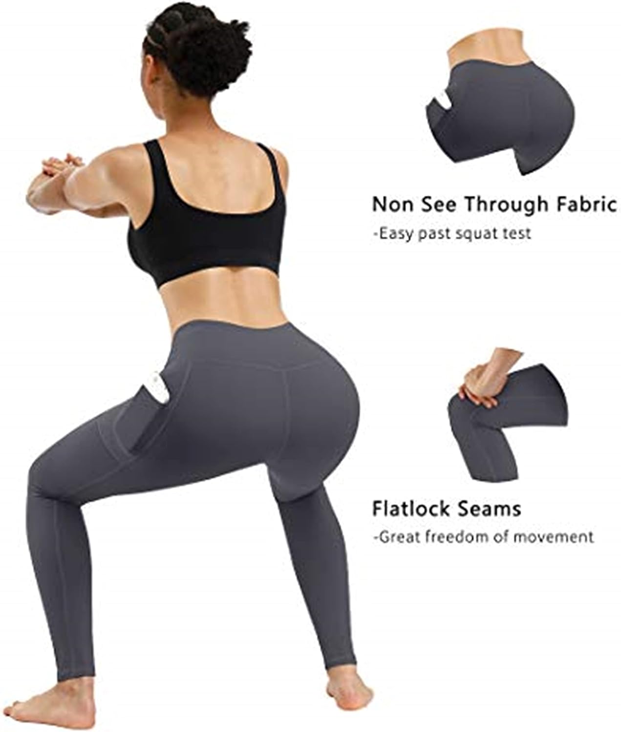 Fengbay 2 Pack High Waist Yoga Pants with Pockets, Tummy Control Workout Running Yoga Leggings for Women - Image 4