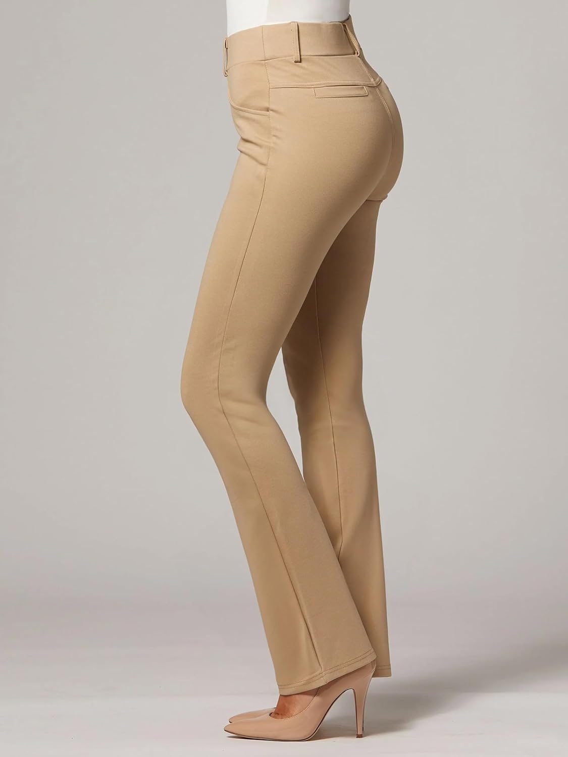 Stretch Slacks for Women - Wear to Work - Tummy Control Waistband - Bootcut Dress Pants with Pockets (Available in Plus Size) - Image 5