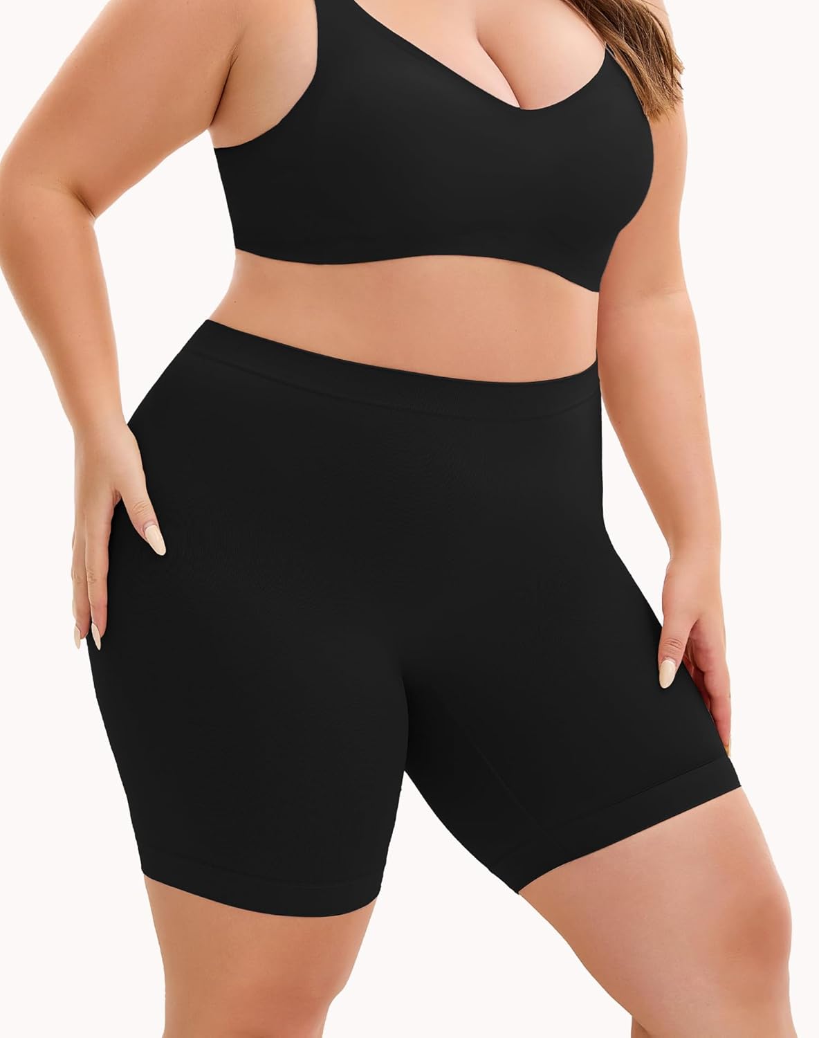 INNERSY Plus Size Womens XL-5XL Slip Shorts for Under Dresses Anti-Chafing Smooth Summer Shorts 3-Pack - Image 7