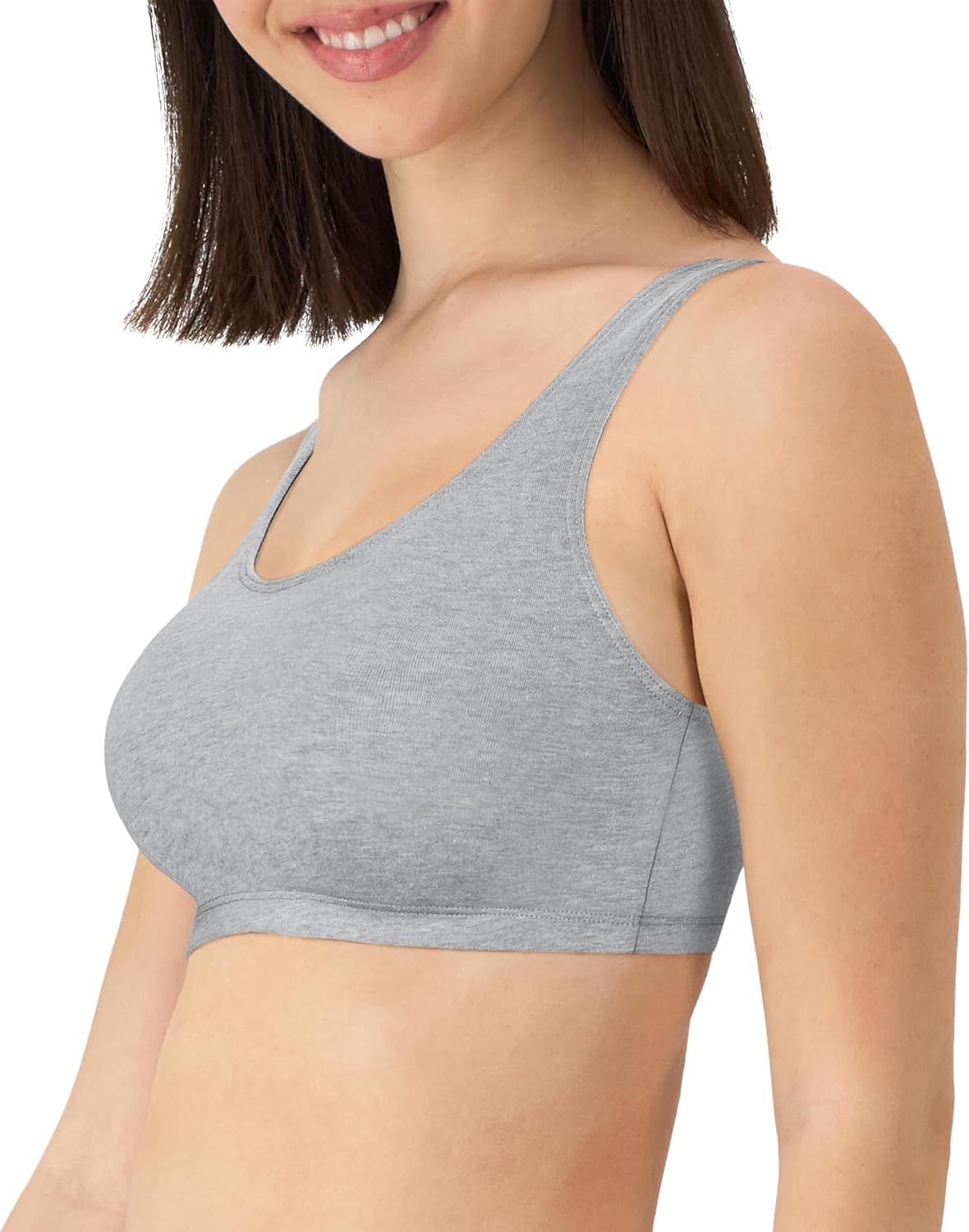 Hanes Women's Racerback Cotton T-Back Bralette (3 Pack) - Image 4