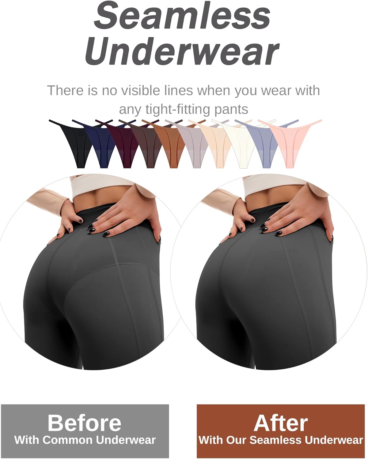 UNDER THE SEA 10 Pack G String Thongs for Women Seamless Underwear Low Rise No Show Thong Stretch Womens Panties Sexy XS-2XL - Image 4
