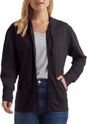 Hanes womens Slub Knit Full-zip Hoo...