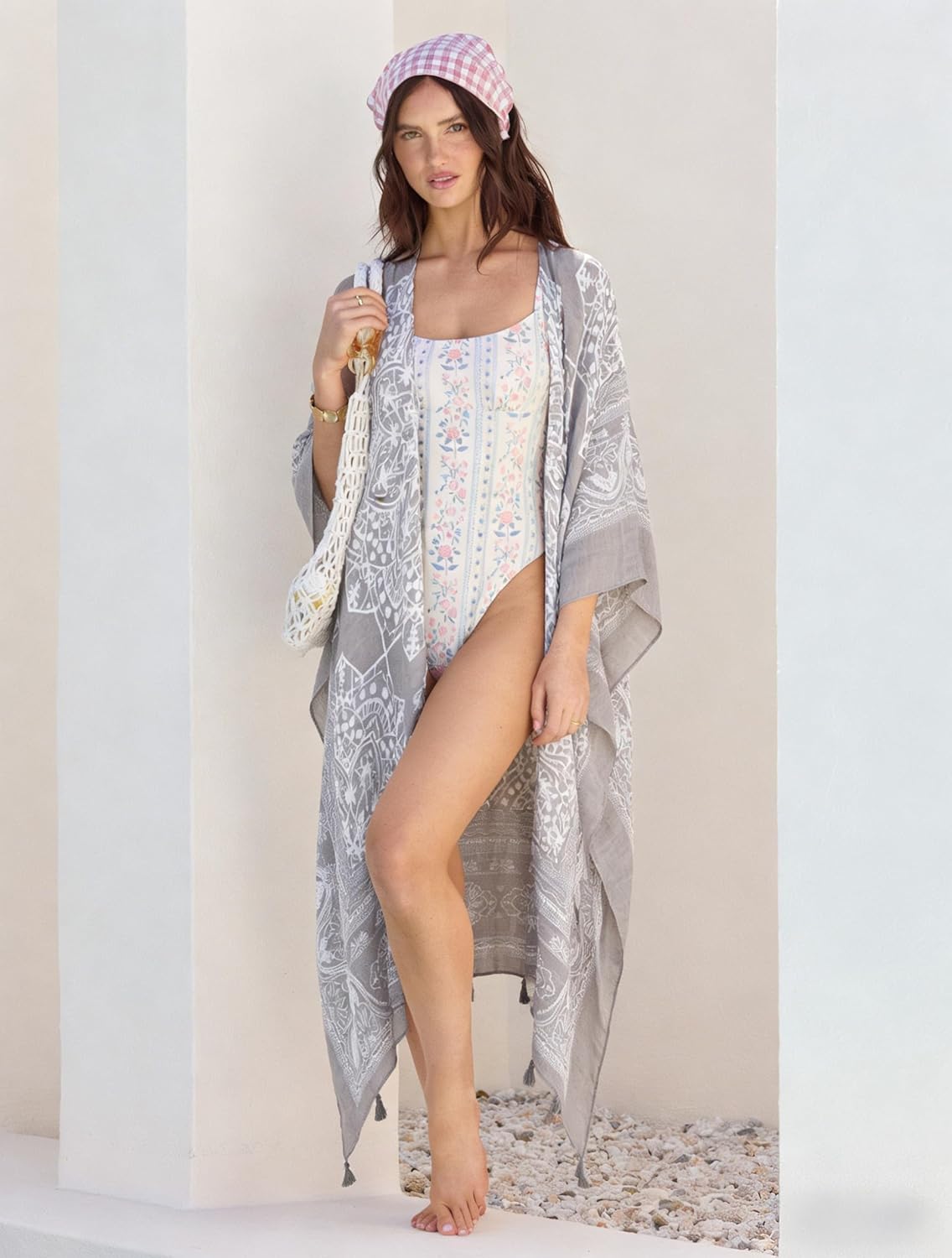 Breezy Lane Women's Kimono Cardigan Summer Swimsuit Coverups Beach Cover Up with Floral Print for Vacation - Image 3