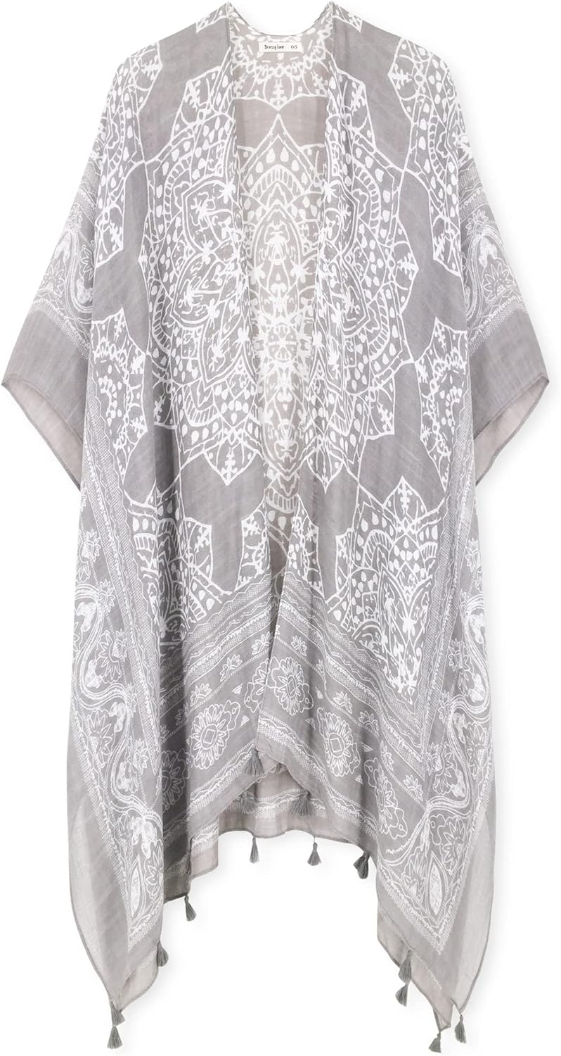 Breezy Lane Women's Kimono Cardigan Summer Swimsuit Coverups Beach Cover Up with Floral Print for Vacation - Image 6
