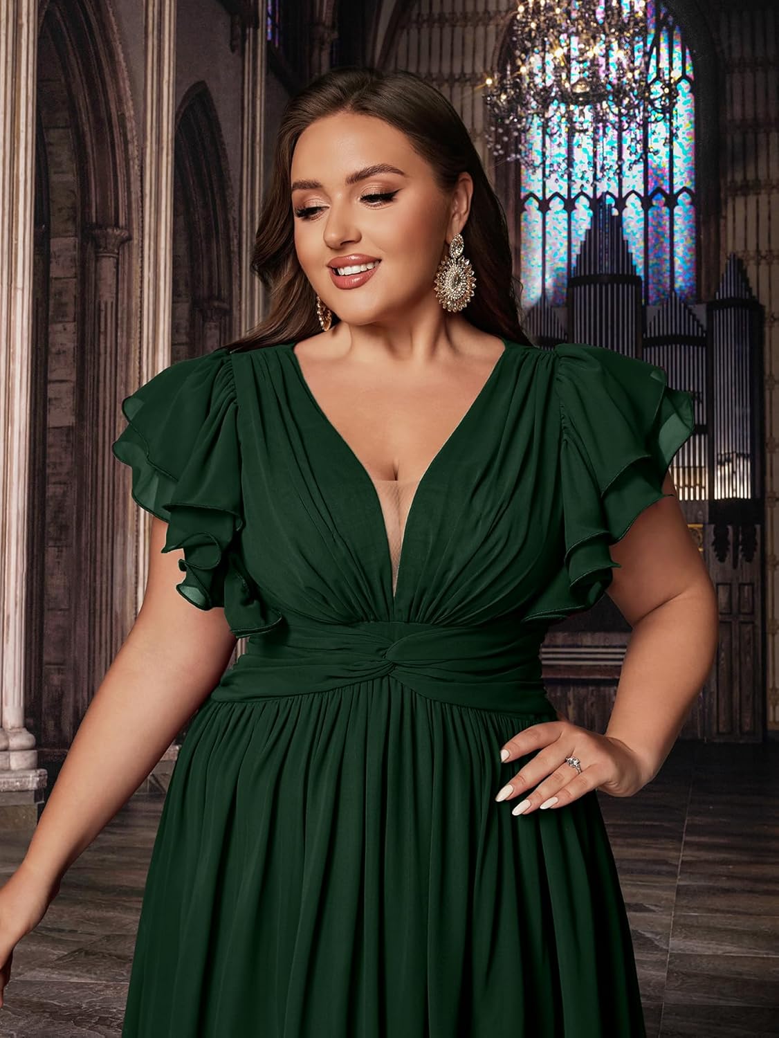 Women's Plus Size Bridesmaid Dresses Chiffon Wedding Guest Summer Maxi Dress Elegant Prom Evening Party Cocktail Gown - Image 5