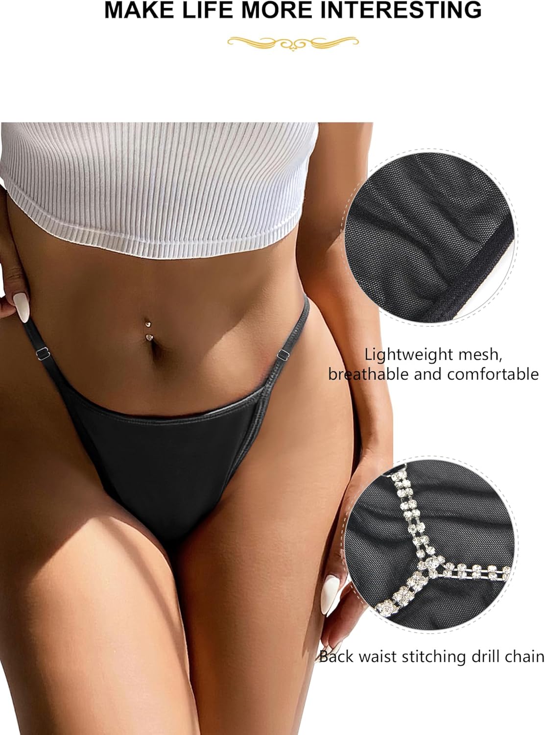 ohyeah G String Thongs for Women T-back Tangas Low Rise Underwear Plus Size Panties Micro Cheeky Panties XS-4XL - Image 4