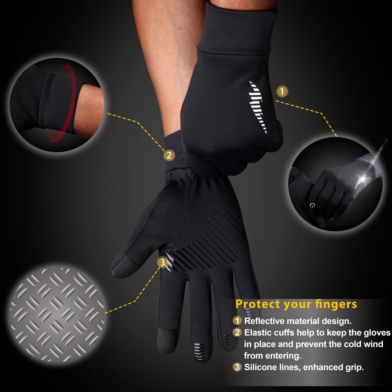 SIMARI Winter Gloves Women Men Ski Snow Gloves Liner Thermal Warm Touch Screen, Suit for Running, Cycling, Biking, Hiking, Driving, Walking, Typing, Freezer Work, Sports, Soccer, Gaming 102 - Image 3
