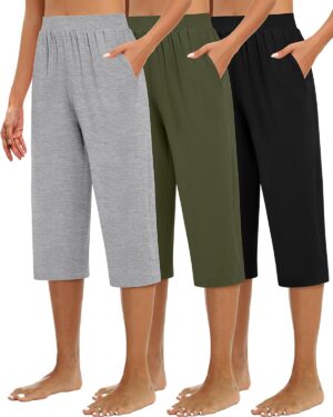 Huukeay 3 Pack Women’s Capri ...