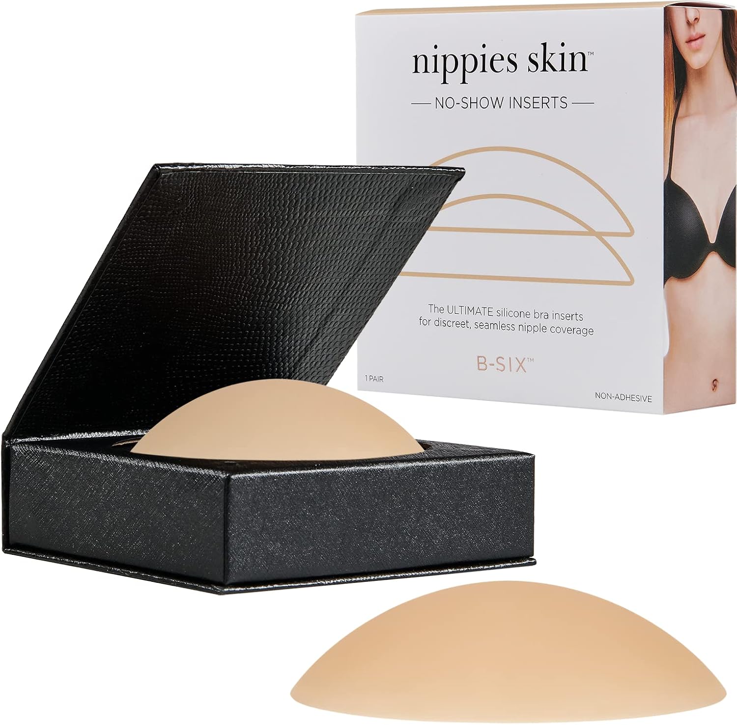 Nippies Non-Adhesive Bra Liner Nipple Covers for Women – Reusable Silicone No-Show Inserts with Travel Box - Image 3