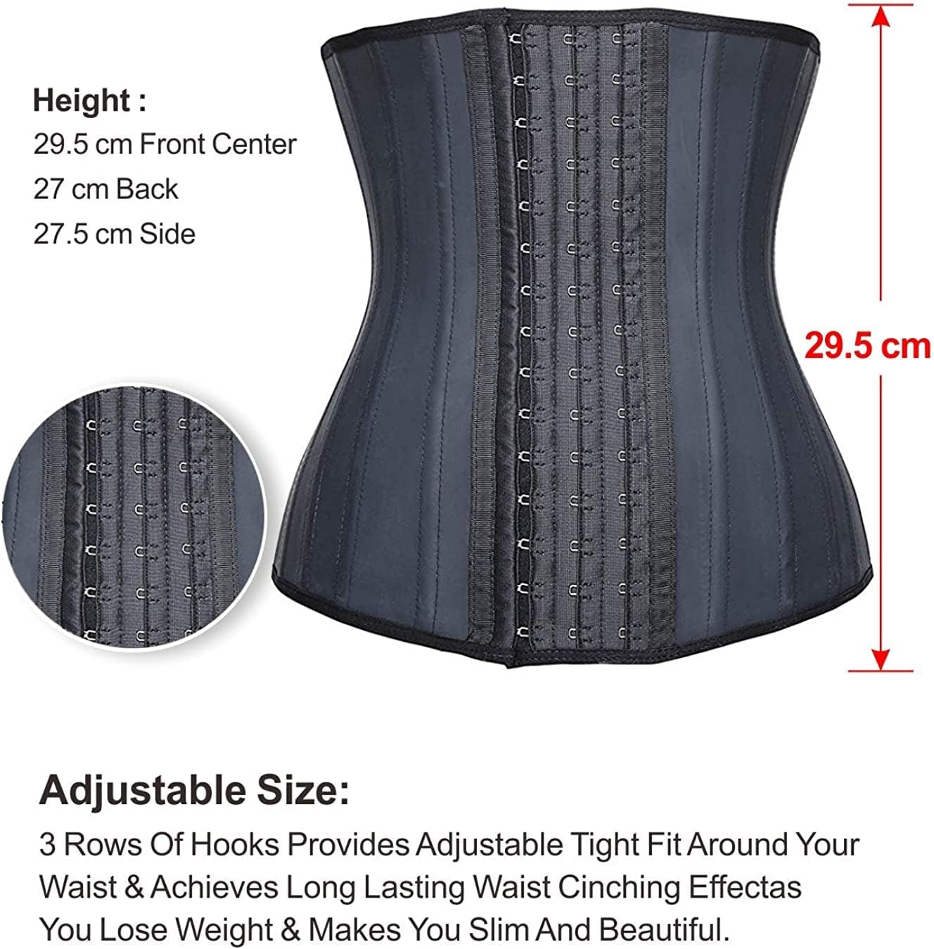 YIANNA Women's Underbust Latex Sport Girdle Waist Trainer Corsets Hourglass Body Shaper - Image 3