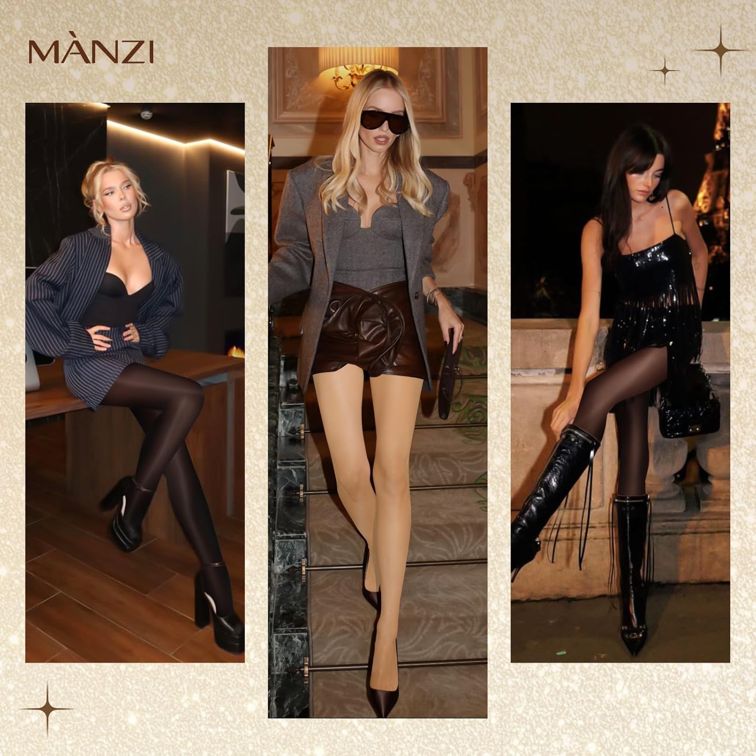 MANZI 2 Pairs Run Resistant Sheer Tights for Women Ultra Soft 15D Non Rip Pantyhose with High Waist - Image 6