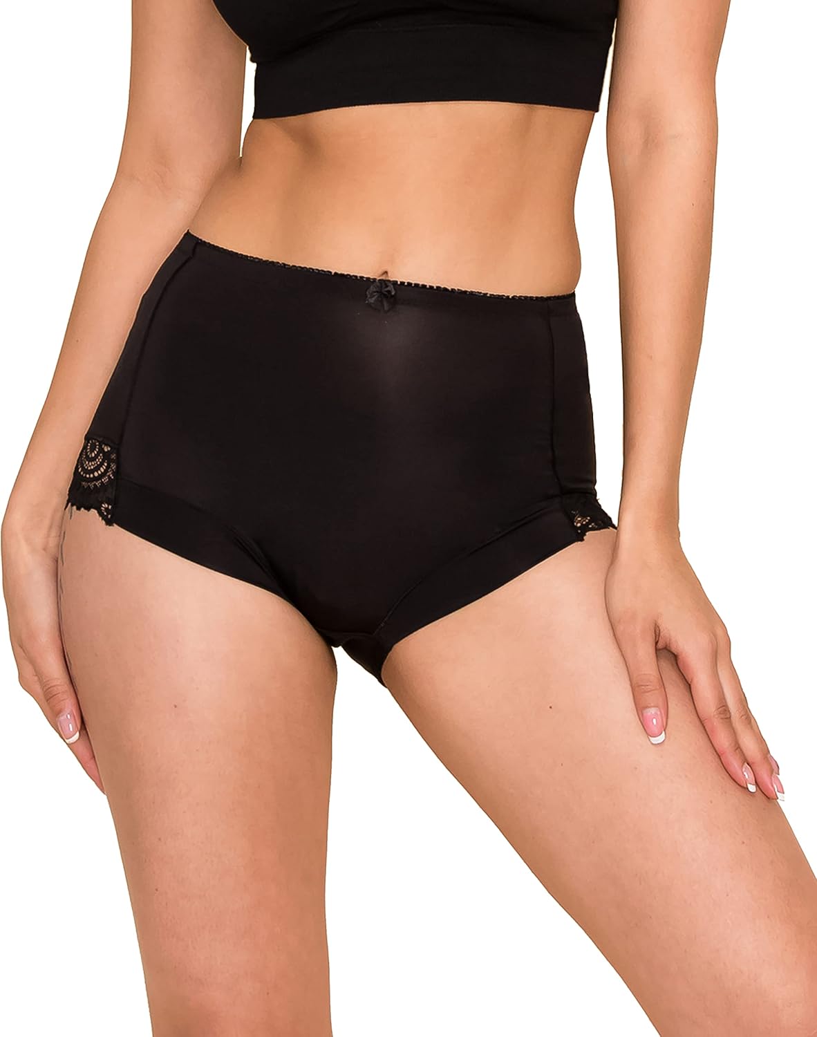 Barbra Lingerie Womens Briefs Underwear Tummy Control Panties S-Plus Size 4 Pack Girdle Panty - Image 2