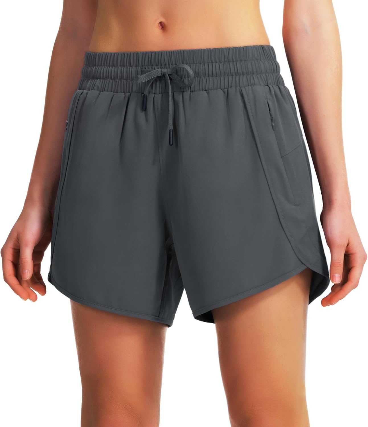Ksmien Women's 5"/ 7" Athletic Running Shorts Quick Dry Lightweight Workout Gym Shorts with Zipper Pockets UPF 50+ - Image 4