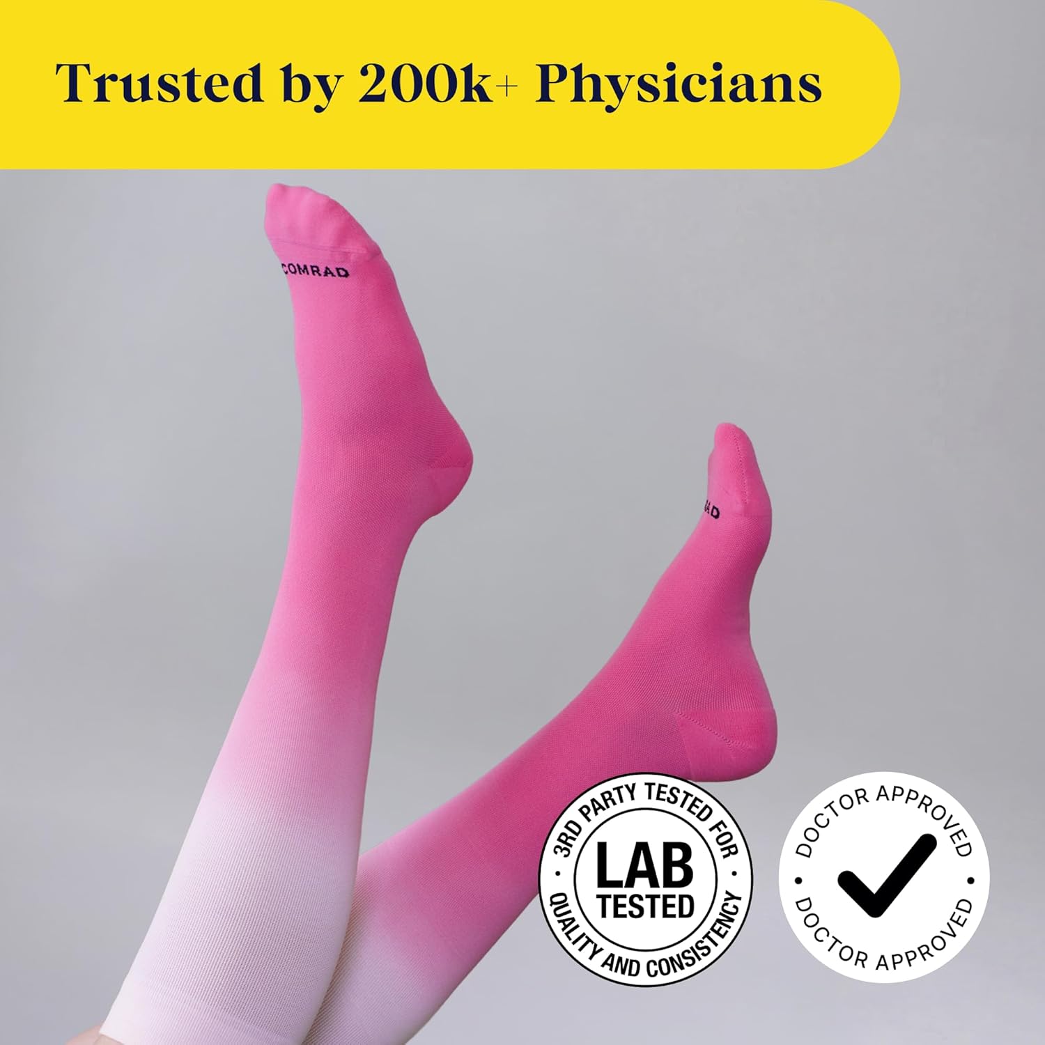 Comrad Nylon Knee High Socks - 15-20mmHg Graduated Compression Socks - Soft & Breathable Support Unisex Socks - Image 6
