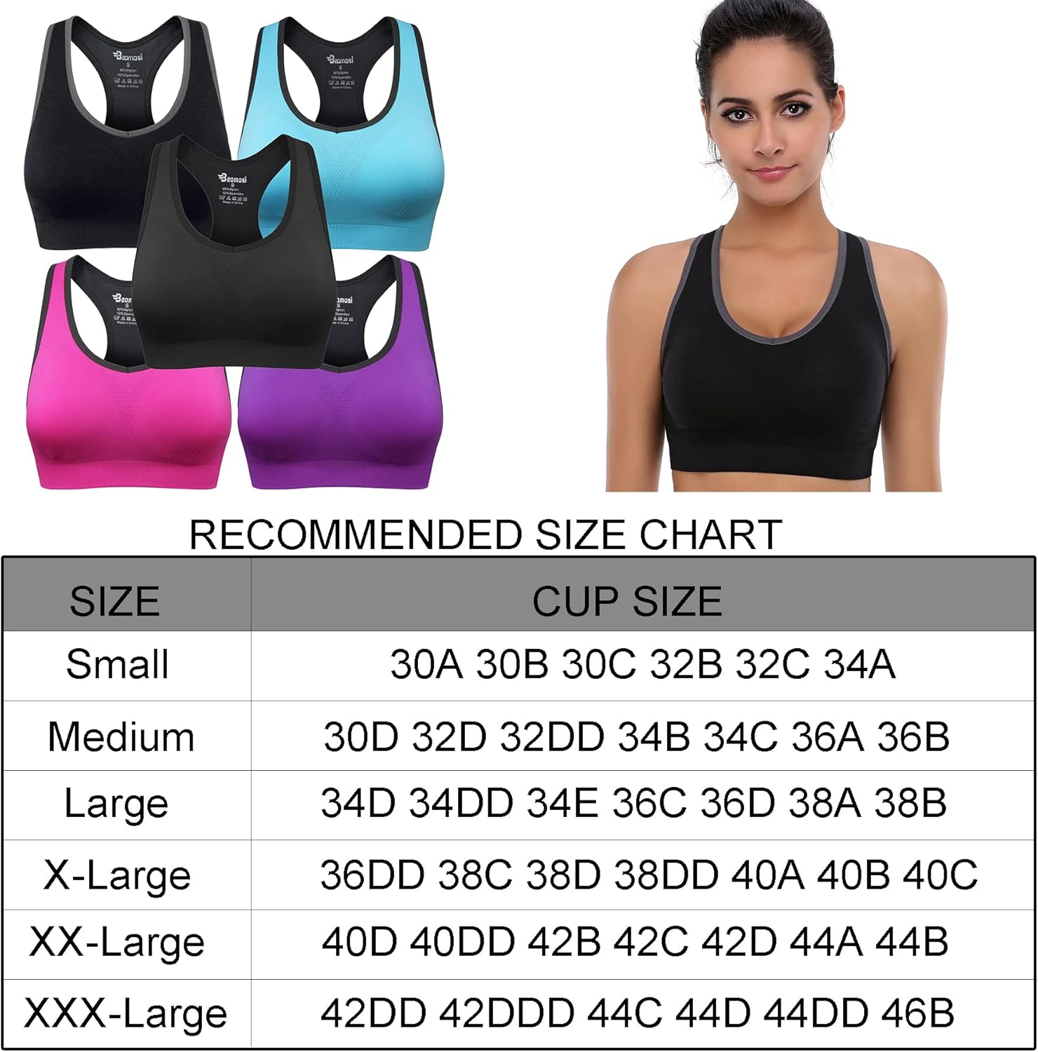Women's Seamless Racerback Sports Bra High Impact Support Yoga Gym Workout Fitness - Image 2