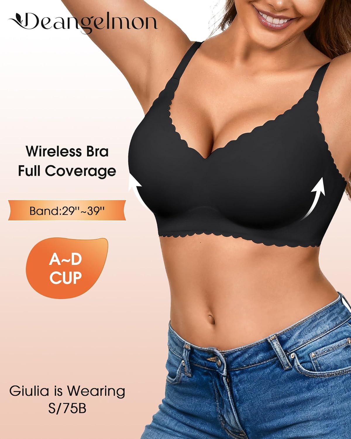Seamless Jelly Bras for Women 3 Pack - Deep V Wireless Push Up No Wire Womens Bra Padded Comfort with Support for Gifts - Image 3