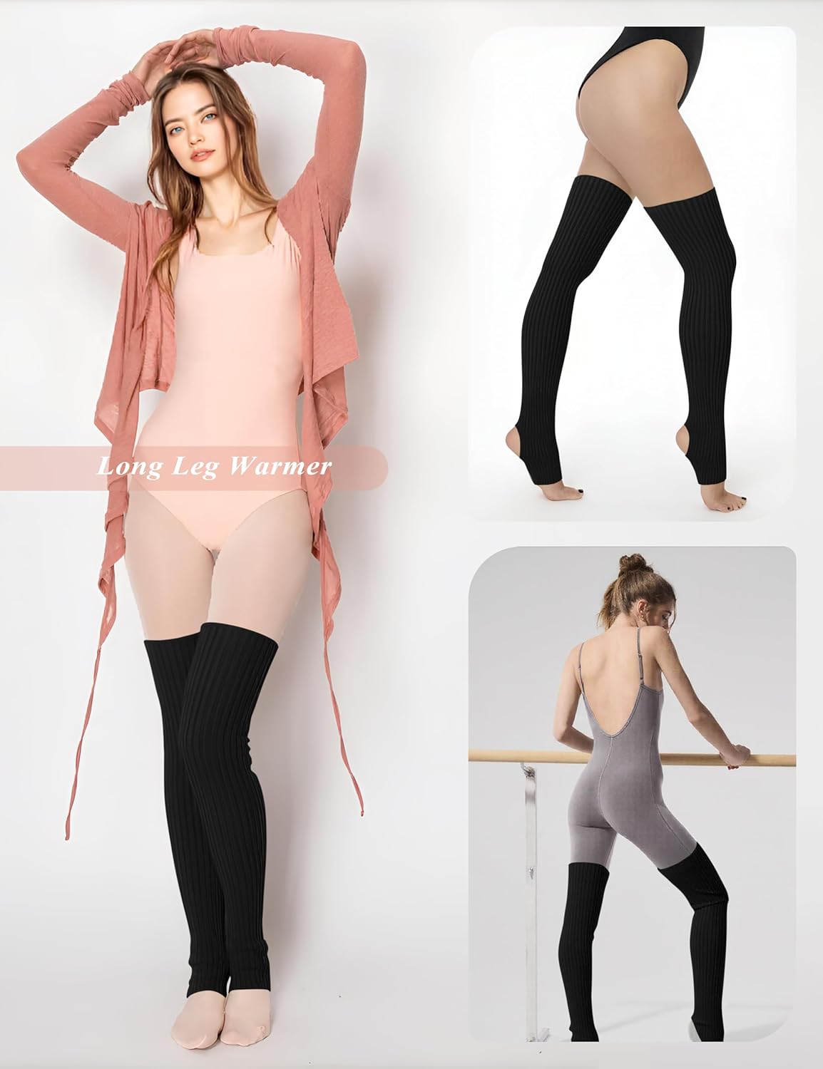 v28 Long Leg Warmer, Women’s Men 80s Party Ribbed Knit Dance Sports - Image 5