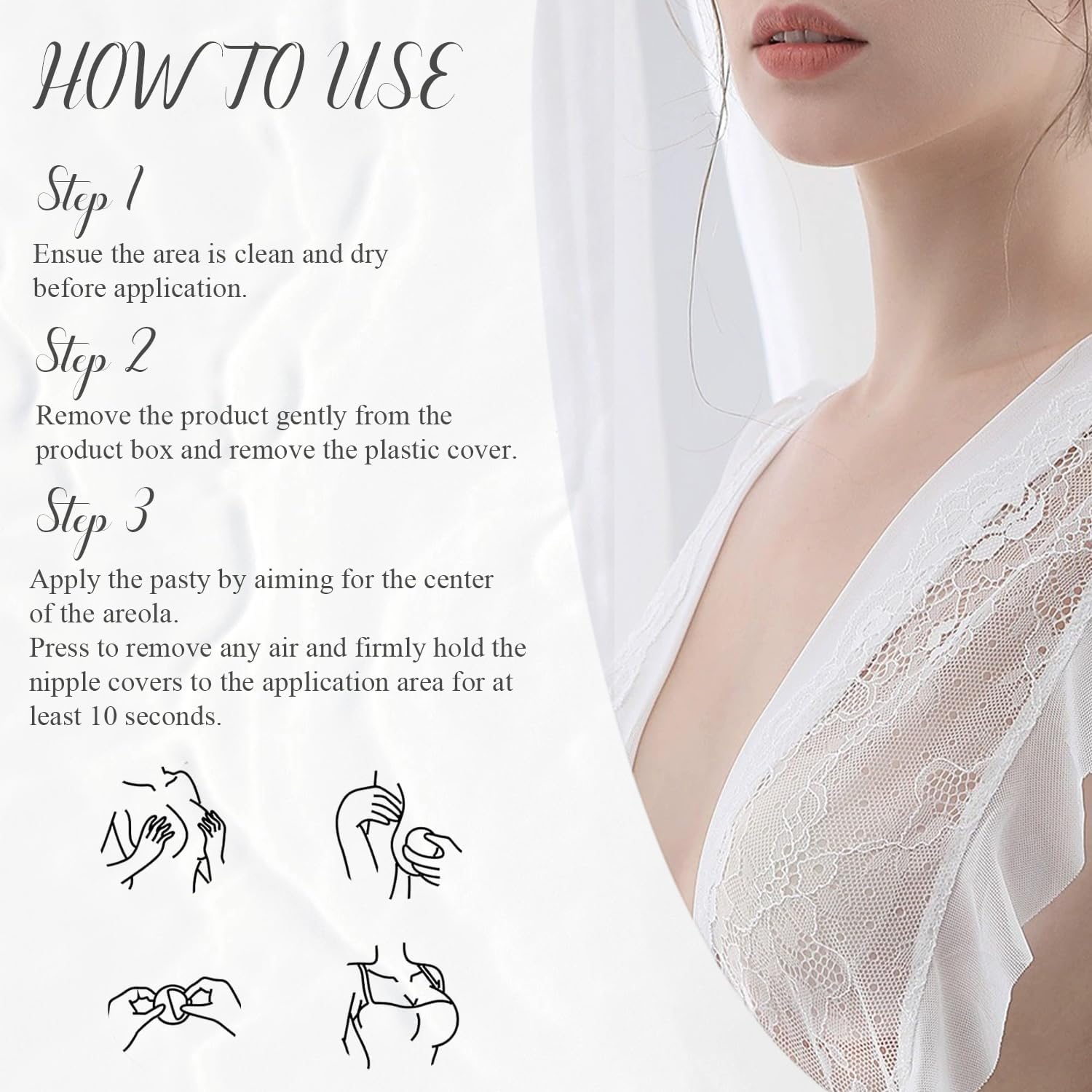 FJYQOP Silicone Nipple Covers - 5 Pairs, Women's Reusable Adhesive Silicone Pasties Nippleless Covers Round - Image 7