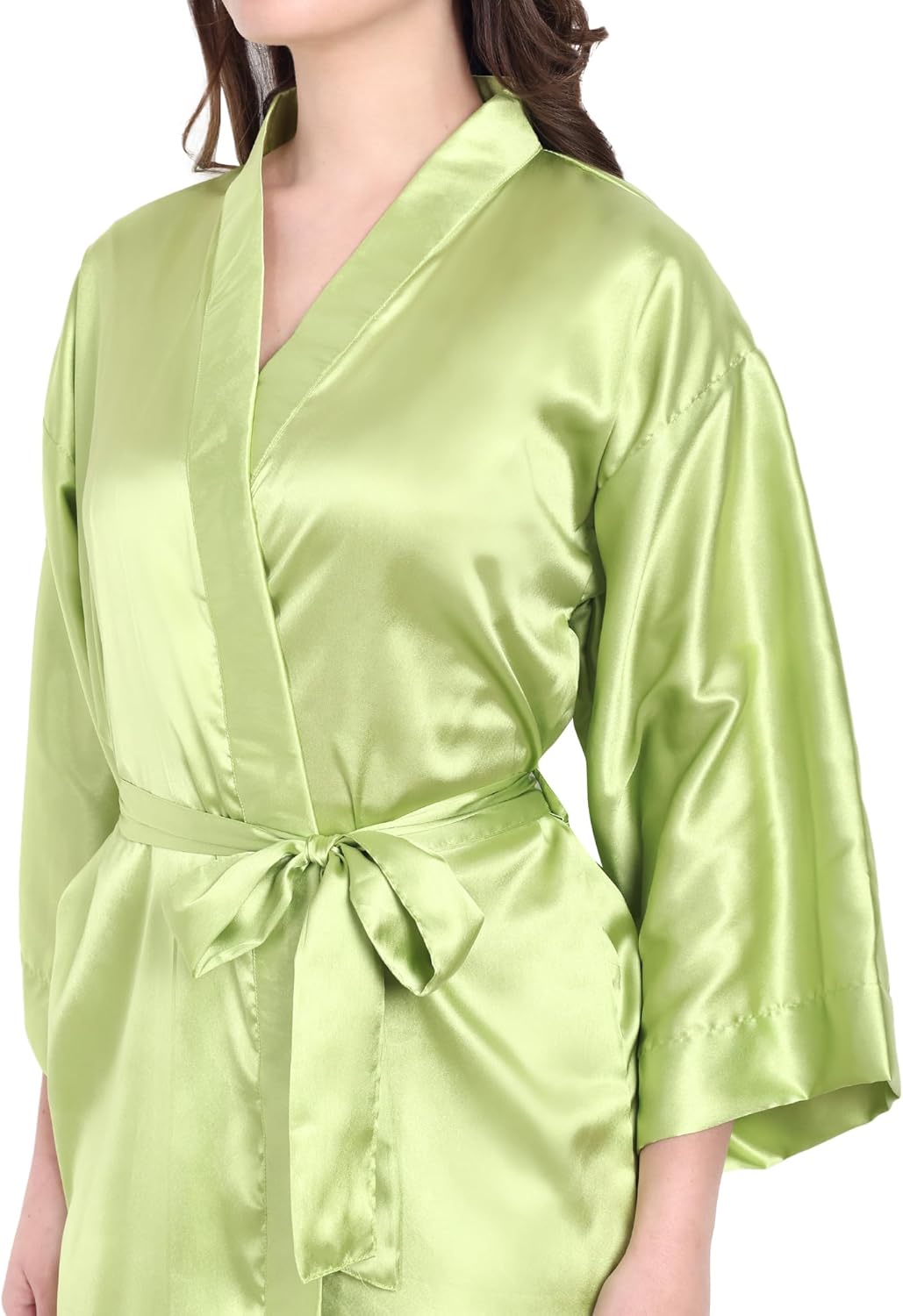 Silk Robes for Women Ankle Length Satin Kimono Robes with Belt Bridemaids Sleepwear Bachelorette Nightgown - Image 5