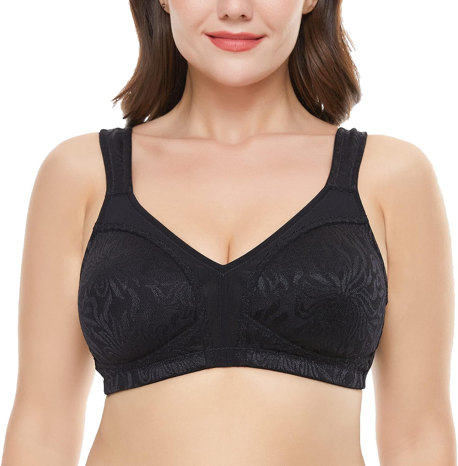 Wingslove Women's Full Coverage Non Padded Comfort Minimizer Wire-Free Bra Plus Size - Image 2