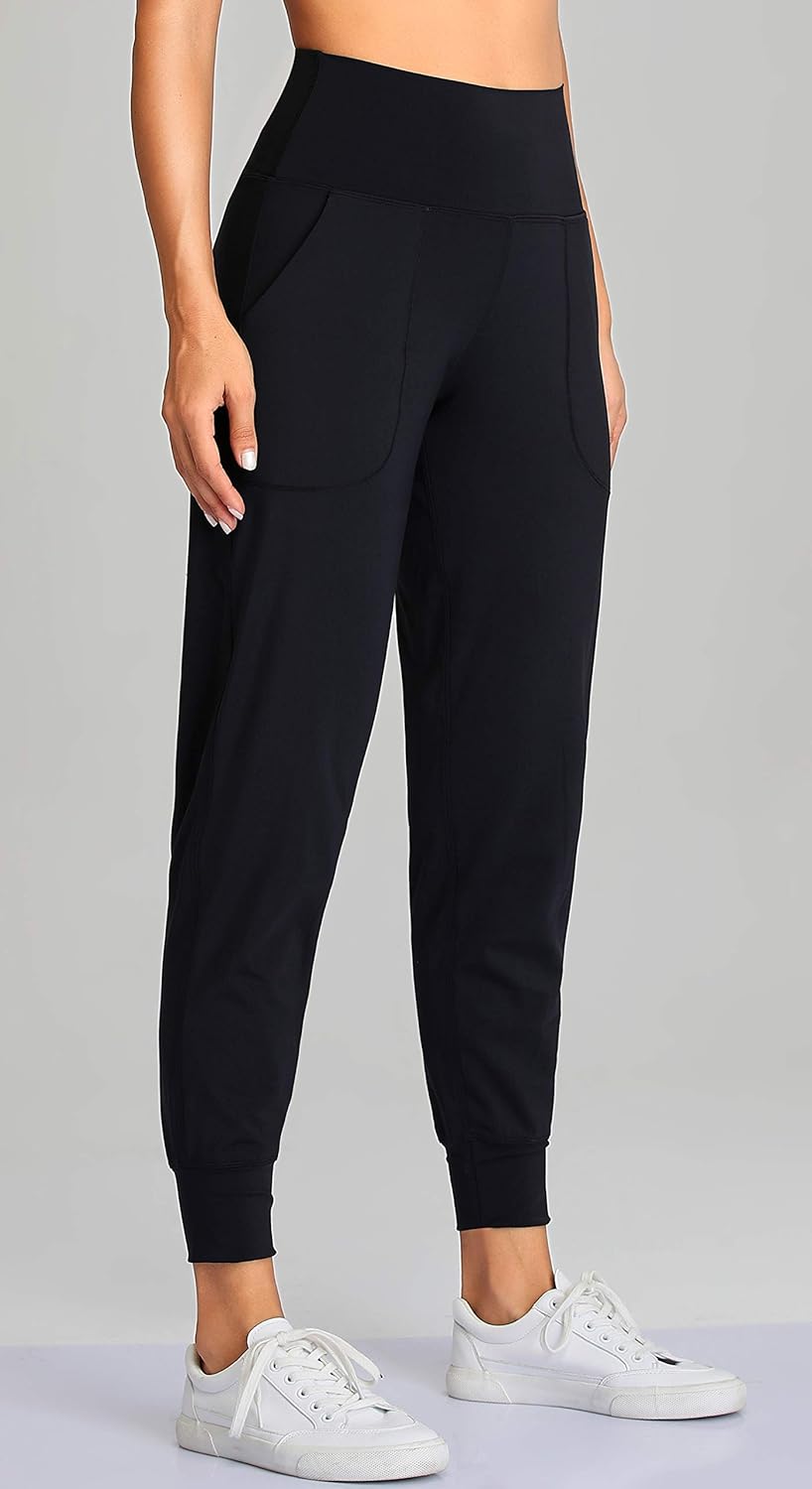 Oalka Women's Joggers High Waist Yoga Pockets Sweatpants Sport Workout Pants - Image 2