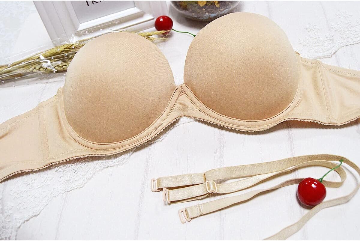 Plusexy Women's Push Up Strapless Bra Thick Padded Underwire Convertible Multiway Bras - Image 7