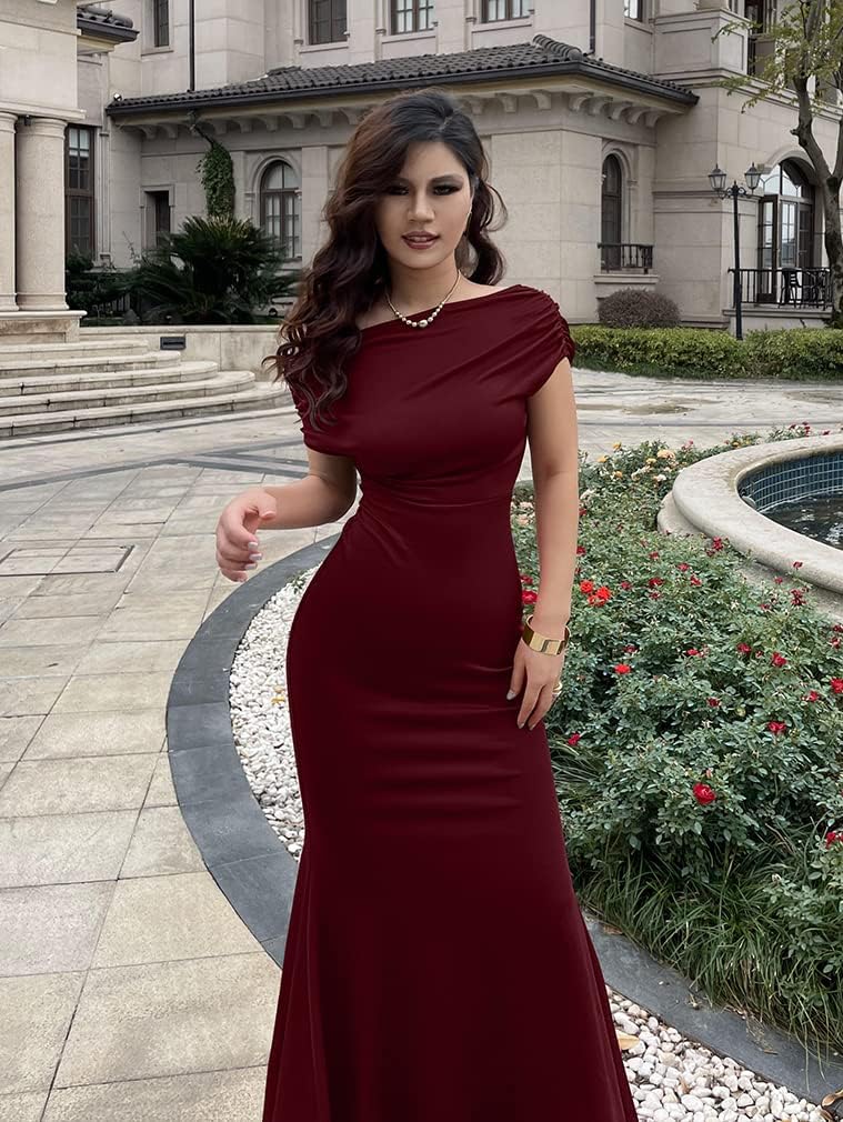YMDUCH Women's Elegant Sleeveless Off Shoulder Bodycon Long Formal Party Evening Dress - Image 7