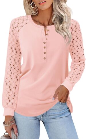 Minetom Women’s Lace Long Sle...