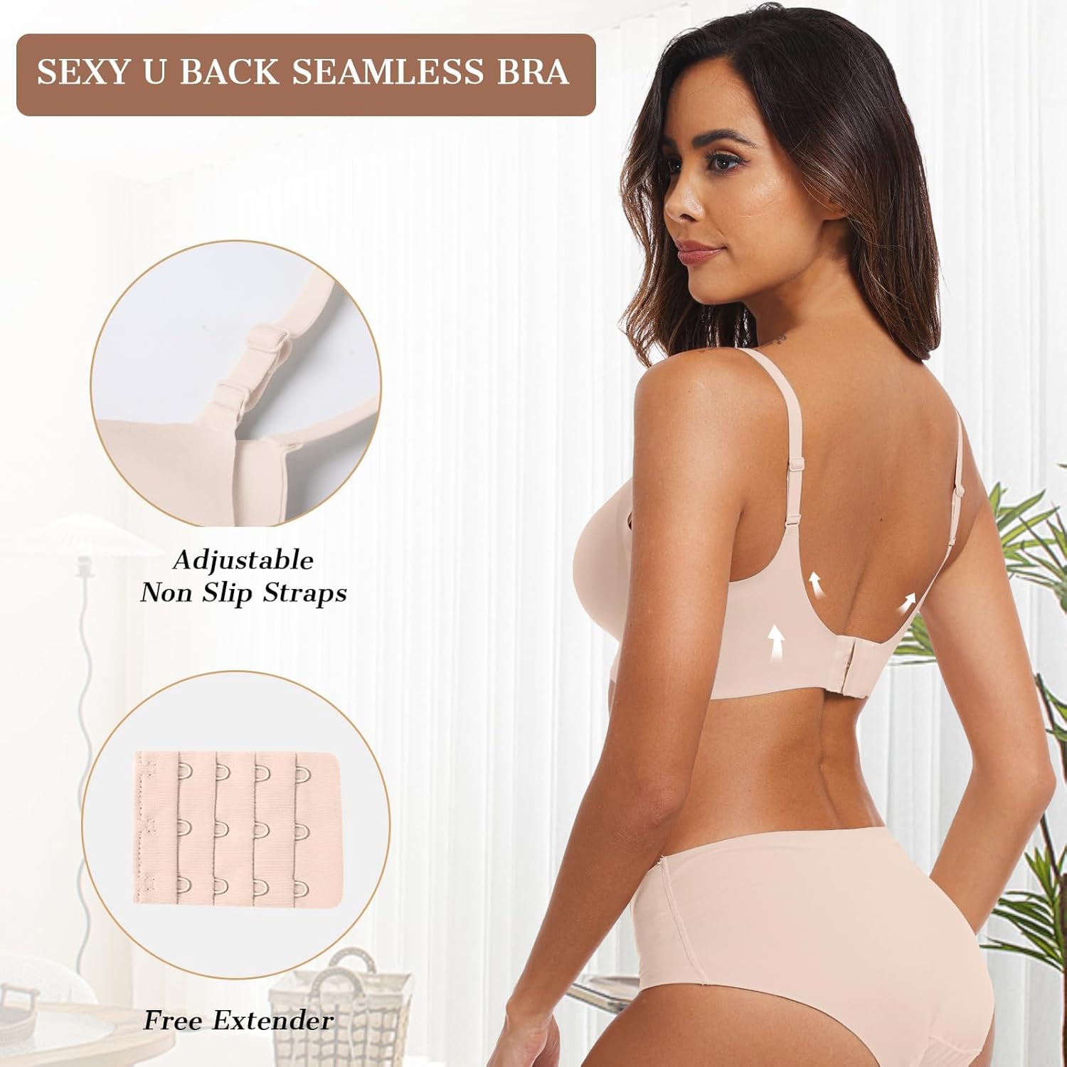OEAK Womens Wireless Jelly Bras Comfortable Push Up Bra No Underwire Gel Bra Full Support Lift Everyday Seamless Tshirt Bras - Image 3