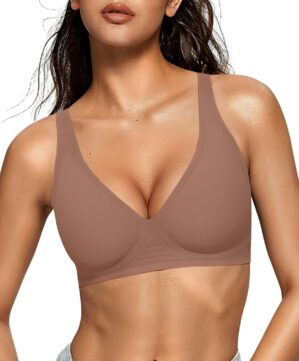 OEAK Womens Deep V Bras Wireless Co...