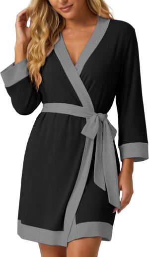 PrinStory Womens Robe Knit Kimono B...